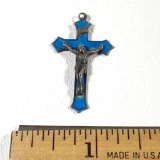 Beautiful Crucifix with Blue Enamel