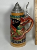 Nice German Hand Made Hand Painted Stein with Lid