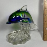 Art Glass Dolphin Figurine