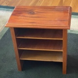 Small Wooden Side Table with 3 Shelves