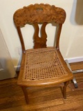 Awesome Burled Wood Chair with Cane Seat 