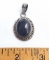 Beautiful Black with Flakes Pendant with Sterling Silver Casing