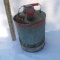 Vintage Metal Gas Can With Red Handle and Trim