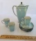 Vintage Noritake/Nippon Handpainted Teaset, Blue and White Art Deco