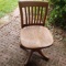 Vintage Oak Swivel Adjustable Desk Chair