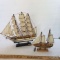 Lot of 2 Ship Models, Large Three Hands Corp, Small Vintage