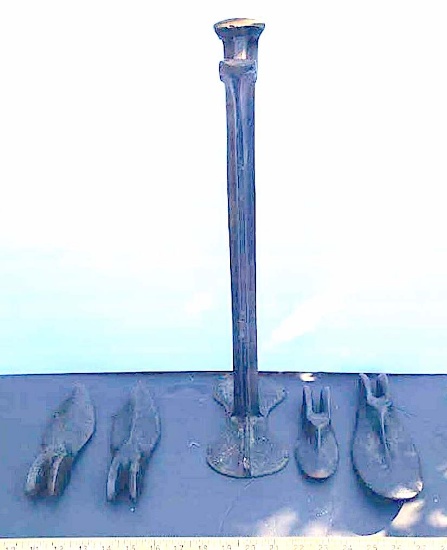 Antique Keystone Shoe Last Stand with Interchangeable Shoes