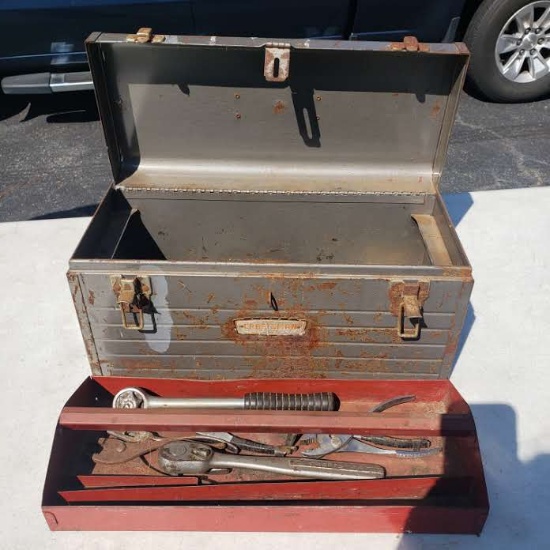 Craftsman Metal Toolbox with Assorted Tools