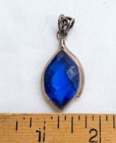 Beautiful Blue Pendant with Sterling Silver Casing