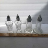 Lot of 2 Sets of Vintage Glass Salt and Pepper Shakers