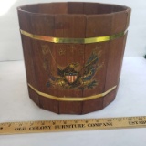 Vintage Wood Planter with Eagle