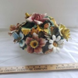 Vintage Capodimonte Porcelain Flower Basket