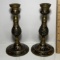 Pair of Brass with Enamel Candlesticks Made in India