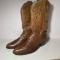 Pair of Leather Cowboy Boots by Justin Size 10