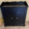 Black Painted Vintage Wooden Cabinet