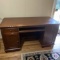 Wooden 2 Drawer Desk with Lower Cabinets
