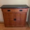 Pretty Wooden Cabinet with Drawer & Black Marble Top