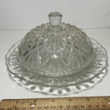 Pressed Glass Domed Butter Dish
