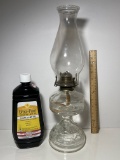 Clear Glass Oil Lamp with Oil