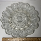 Beautiful Pressed Glass Egg Dish