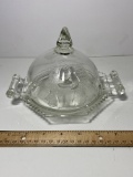 Glass Cheese Dome with Embossed Pear Design
