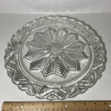 Pressed Glass Footed Cake Plate