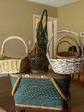 Picnic Basket with Misc Baskets