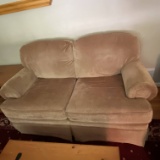 Beige Loveseat with Thick Cushions