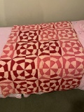 Beautiful Red & Pink Handmade Quilt