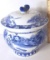 Blue & White Lidded Porcelain Pot w/ Oriental Design