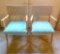 Pair of Wooden Mid-century Chairs with Upholstered Seats