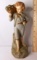 1940's Chalk-ware Numbered Victorian Figurine of Boy with Basket by New Art Wares