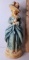 1940's Chalk-ware Victorian Woman with Blue Dress Figurine by New Art Wares #271