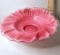 Pink Ruffled Silver Crest Fenton Bride's Bowl