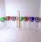 7 pc Multi-colored Bohemian Crystal Stemware
