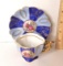 Pretty Blue Tea Cup & Saucer Set with Victorian Couple