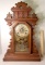 Ornately Carved Wood Gingerbread Clock with Key Made By E.Graham CO Bristol Conn