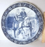 Early Delft Boch Charger w/ Beautiful Horse & Buggy