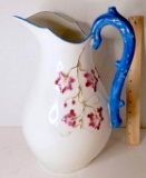 Vintage Pitcher with Unique Leaf Design Signed B & D