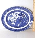 Vintage Blue Willow Oval Platter