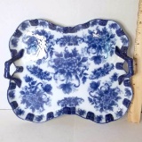 Pretty Blue & White Floral Serving Tray