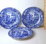 Lot of 3 Vintage Spode 7” Italian Blue & White Plates