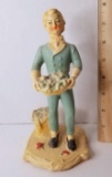 Vintage Victorian Man Figurine with Original Foil Label on Bottom