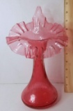 Fenton Jack-in-the-Pulpit Cranberry Glass Vase