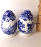 Pair of Spode Blue & White Salt & Pepper Shakers Made in England