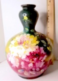 Impressive - Royal Bonn Germany Hand Painted Floral Art Nouveau Vase Signed by Artist Stamped #2562