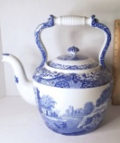 Spode Large Blue & White Teapot Made in England