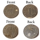 1940 & 1942 World War II German Nazi Coins