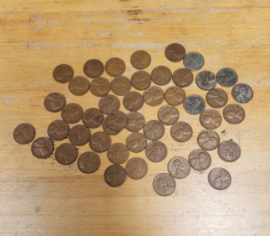 Lot of 50 Assorted Wheat Pennies