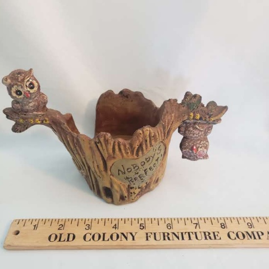 Vintage Owl Planter “Nobody’s Perfect”